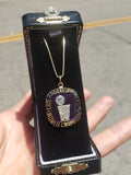 14k yellow gold LAKERS diamond pendant necklace