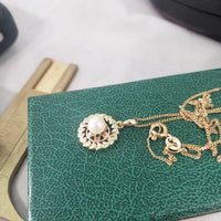 10k gold pearl vintage necklace pendant