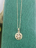 14k gold diamond flower necklace pendant