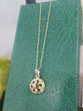 14k gold diamond flower necklace pendant