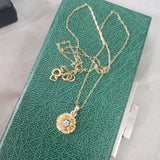 14k gold diamond flower necklace pendant