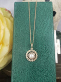 10k gold pearl vintage necklace pendant