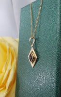 10k gold AMETHYST Deco vintage necklace pendant