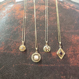 10k gold AMETHYST Deco vintage necklace pendant
