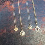 14k gold diamond flower necklace pendant