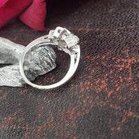 14k white gold diamond Retro diamond ring