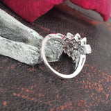 14k white gold diamond Retro diamond ring