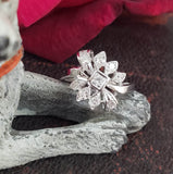 14k white gold diamond Retro diamond ring