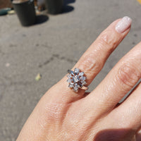 14k white gold diamond Retro diamond ring