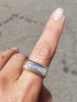 14k gold 3 diamond estate band ring - apx .57ct tw