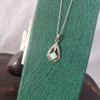 10k white gold Opal Art Deco c.1920's necklace pendant