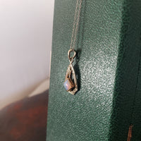 10k white gold Opal Art Deco c.1920's necklace pendant