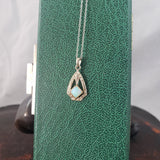 10k white gold Opal Art Deco c.1920's necklace pendant