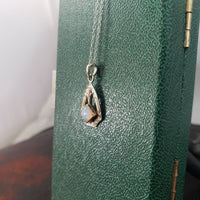 10k white gold Opal Art Deco c.1920's necklace pendant