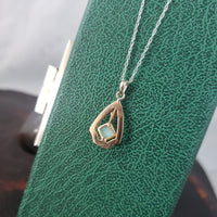 10k white gold Opal Art Deco c.1920's necklace pendant
