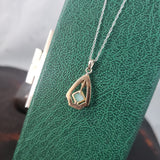 10k white gold Opal Art Deco c.1920's necklace pendant