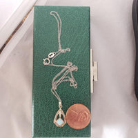 10k white gold Opal Art Deco c.1920's necklace pendant