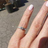 Platinum European cut diamond estate engagement ring