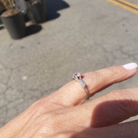 Platinum European cut diamond estate engagement ring