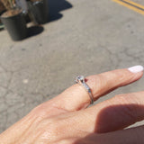 Platinum European cut diamond estate engagement ring