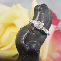 Platinum European cut diamond estate engagement ring