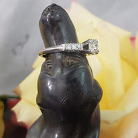 Platinum European cut diamond estate engagement ring