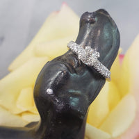 Platinum European cut diamond estate engagement ring