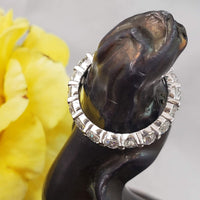 Platinum old mine cut Diamond 2.78ct tw Eternity band - SIZE 6.5