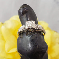 14k gold two tone c.40s-50s diamond engagement ring