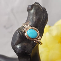 10k gold Victorian turquoise & seed pearl estate ring
