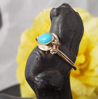 10k gold Victorian turquoise & seed pearl estate ring