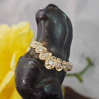 14k gold 7 diamond estate curved band