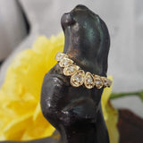 14k gold 7 diamond estate curved band