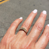 14k gold 7 diamond estate curved band