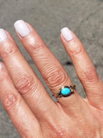 10k gold Victorian turquoise & seed pearl estate ring