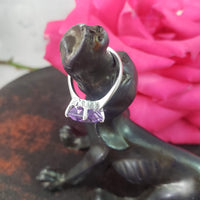 14k white gold 3.39ct emerald cut amethyst solitaire ring