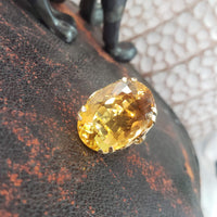 18k yellow gold Retro CITRINE estate cocktail ring