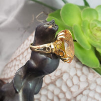 18k yellow gold Retro CITRINE estate cocktail ring