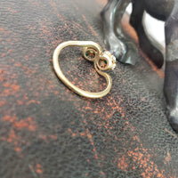 10k gold Victorian turquoise & seed pearl estate flower ring