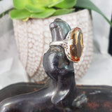 14k white gold CITRINE filigree Deco c.20's estate ring
