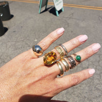 18k yellow gold Retro CITRINE estate cocktail ring