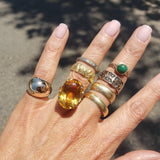 18k yellow gold Retro CITRINE estate cocktail ring
