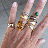 18k yellow gold Retro CITRINE estate cocktail ring