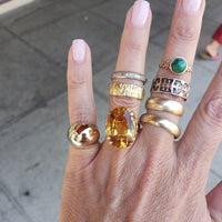 18k yellow gold Retro CITRINE estate cocktail ring
