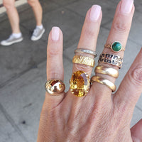 18k yellow gold Retro CITRINE estate cocktail ring
