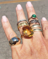 18k yellow gold Retro CITRINE estate cocktail ring