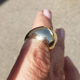 14k Yellow Gold domed estate wedding band - size 5.75