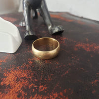 14k Yellow Gold 6.65mm estate wedding band - size 8.5