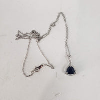 14k gold white gold sapphire & diamond halo necklace pendant