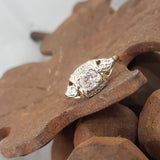 14k gold two tone c.1930's Art Deco diamond engagement ring